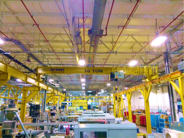 Grua monorriel de 10 toneladas con polipasto electrico de cable marca Yale_
