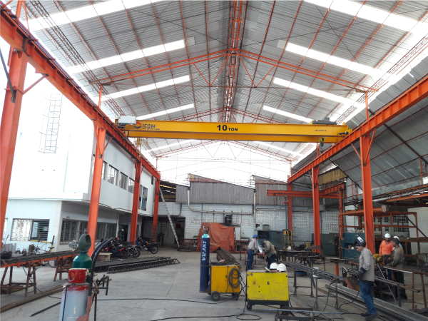 Grua viajera birriel con capacidad de 10 toneladas, polipasto electrico de cable marca R_M