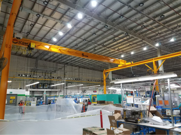 Grua viajera monorriel con polipasto electrico marca R_M